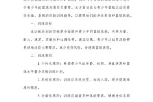 青少年篮球训练计划15天怎么写